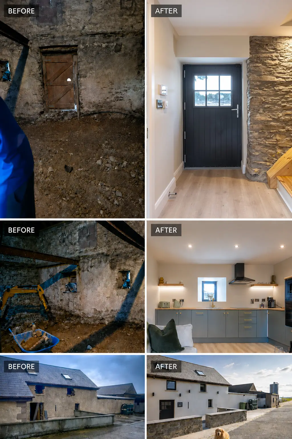 Tower Lodge before and after restoration