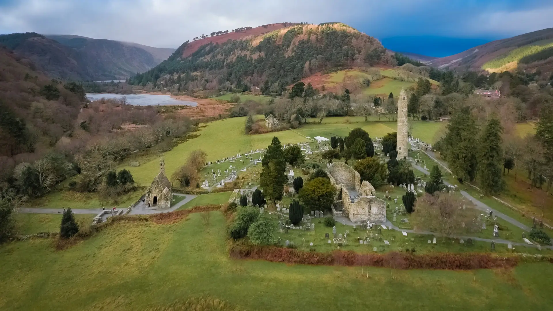 Glendalough monastic site in the Wicklow Mountains